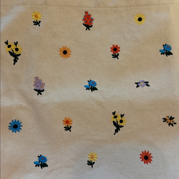 BAGGU Duck Dity Floral Embroidered Canvas Tote Bag - Picture 6 of 11